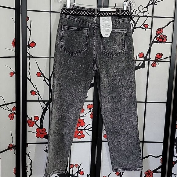 MAJE First Stone Cropped belted high-rise straight-leg jeans - Picture 8 of 13